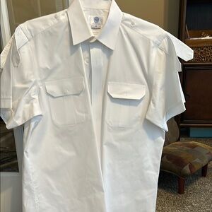 M and H White Pilot short sleeve Shirts